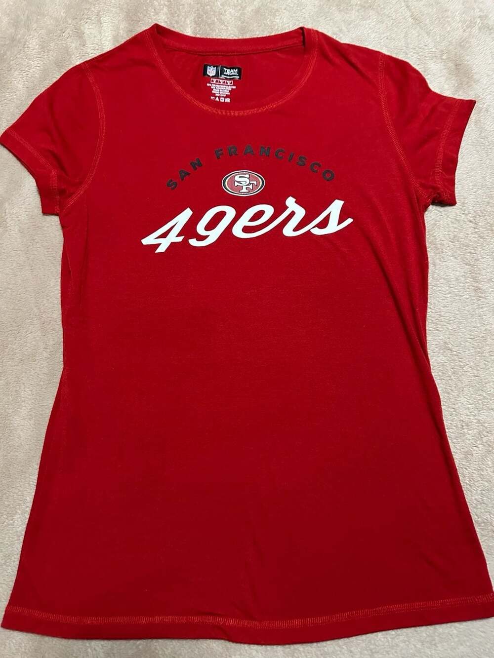 NFL Team Apparel San Francisco 49ers Women's Red Short Sleeve Tee Size Medium